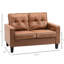 Accoudoir brun de 51,5 po de largeur, cuir pu 2 pour un look moderne avec accoudoirs, décoration charmante