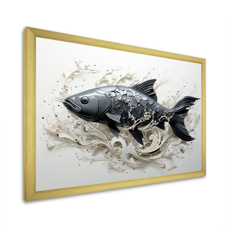 Marine Life Fish Magic Animals sur toile, Cadre doré simple, H 16 po x l 32 po x P 1 po