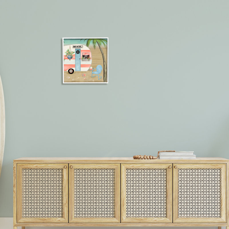 Coastal Van Sea Horizon, H 17 po x l 17 po x P 1,5 po, Giclée encadrée blanc bord de mer