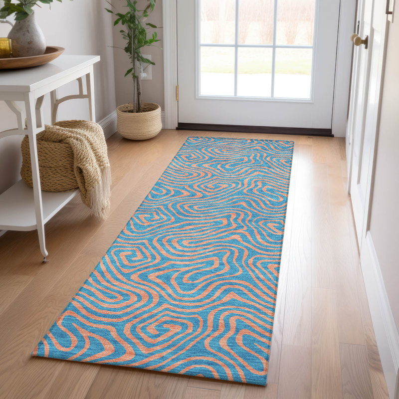  Machine Washable Indoor/Outdoor Chayden ACN1031 Brown Rug, Runner 2'3" x 7'6"
