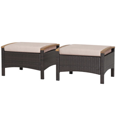 Repose-pieds d'extérieur avec coussin 2 pièces Berenices