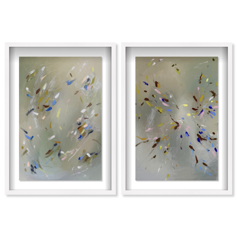 Spontaneous Traces Set Set by Oliver Gal, 63"H x 43"W, White Shadowbox