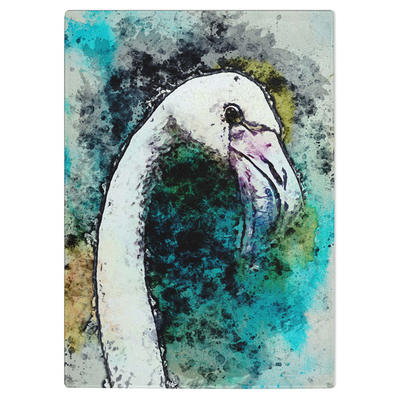 Tempered Glass a Flamingo Bird Chopping Board, 20 cm W x 28.5 cm L
