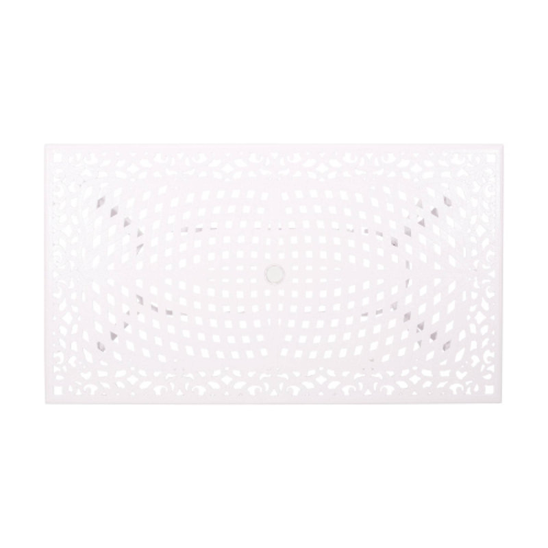Table rectangulaire pour repas de famille en terrasse et rassemblements décontractés dans la cour, Blanc