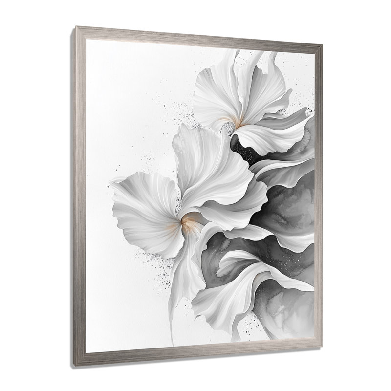 Imelda - impressions sur toile abstraites, Argent argent, H 20 po x l 12 po, Reproduction encadrée d'une seule photo