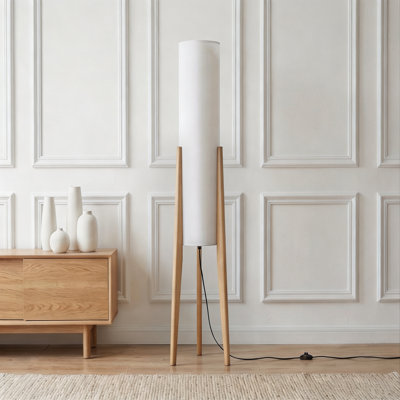 61'' Soild Wood Tripod Floor Lamp