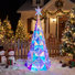 Sapin de Noël en forme de bonhomme de neige et de diamant avec lumières DEL multicolores en 2D