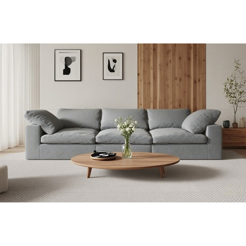 Canapé en tissu chenille rembourré, canapé surdimensionné 3 places Comfy Cloud, coussin double moelleux pour le salon, canapé modulaire