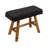 Sophie Woven Mendong and Teakwood Stool, Black-2115968760