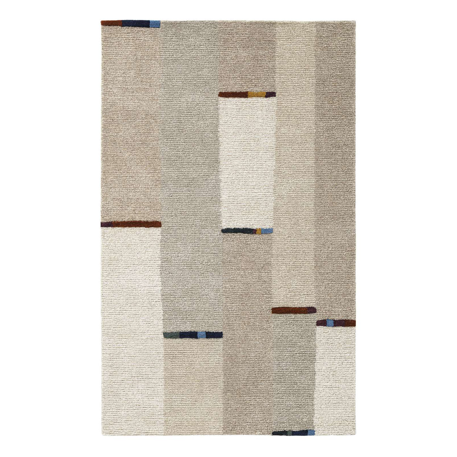 Rectangle Geometric Hand Tufted Wool Area Rug in Natural/Ivory, Rectange 7'6" x 9'6"