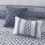 Couette de luxe bleu marine pour lit queen, 7 pièces - Doublure en microfibre douce avec taies d'oreiller, coussins décoratifs et jupe de lit inclus.