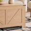 Table basse Table basse de style campagnard avec rangement Table basse en bois rustique, table basse carrée pour salon avec compartiment de rangement semi-ouvert, noyer et ivoire