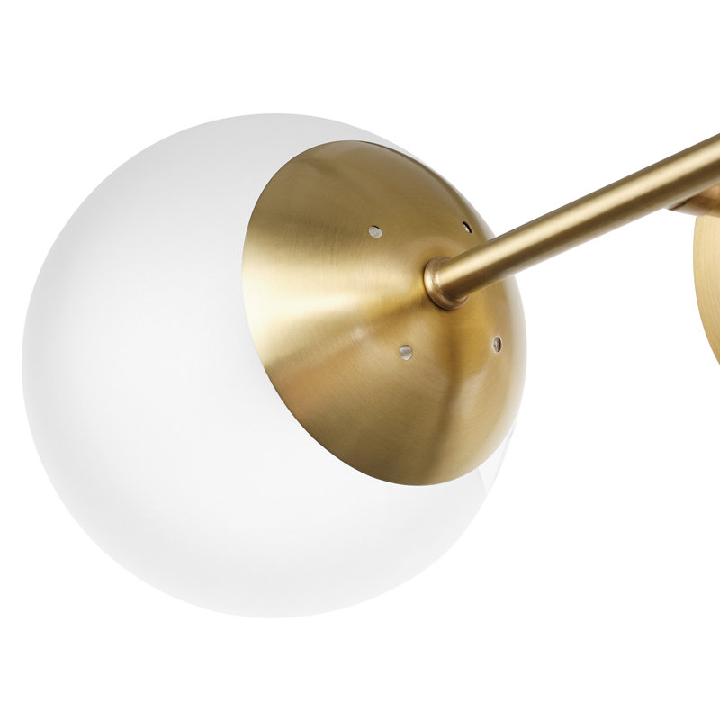 Matte Brass 2-Light Wall Sconce with Frosted Glass Shades