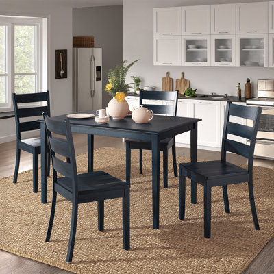 Alexa-Mae 4-Person Rubberwood Solid Wood Dining Set