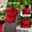 Ensemble de conversation en osier pour 2 personnes, 2 chaises pivotantes avec repose-tête, 1 table d'appoint et coussins rouges-803848876