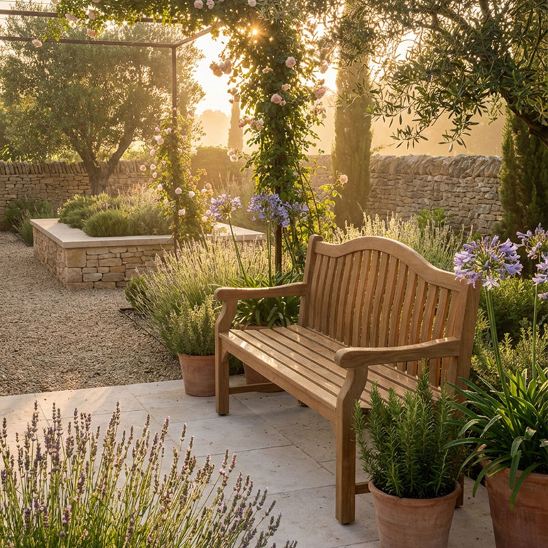 Tarone Outdoor Bench, 92cm H x 180cm W x 59cm D