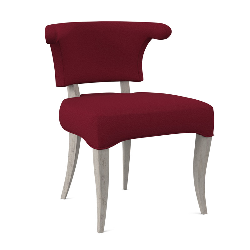 Fauteuil à oreilles rembourré Athena, Rouge Margaret, Bisque