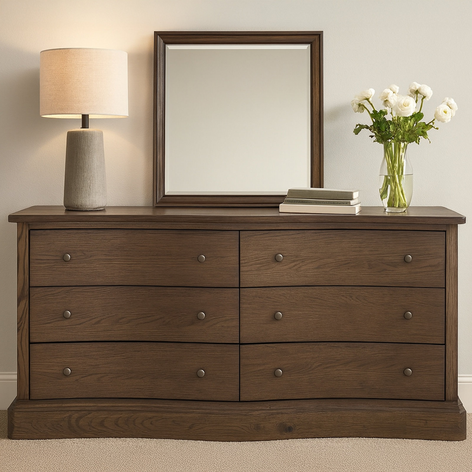 Clarence 6 Drawer Dresser Warm, Brown