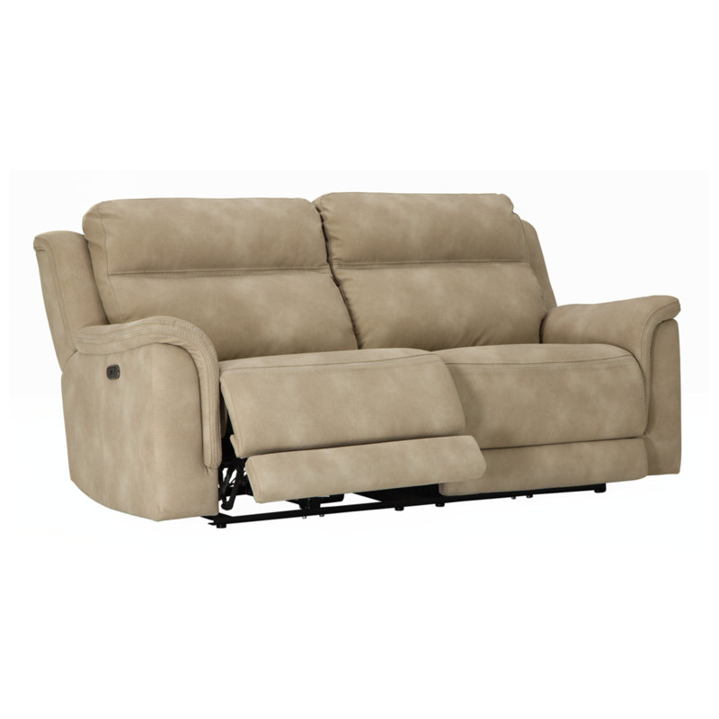 Gordils 80'' Faux Leather Power Reclining Sofa, Sand Beige