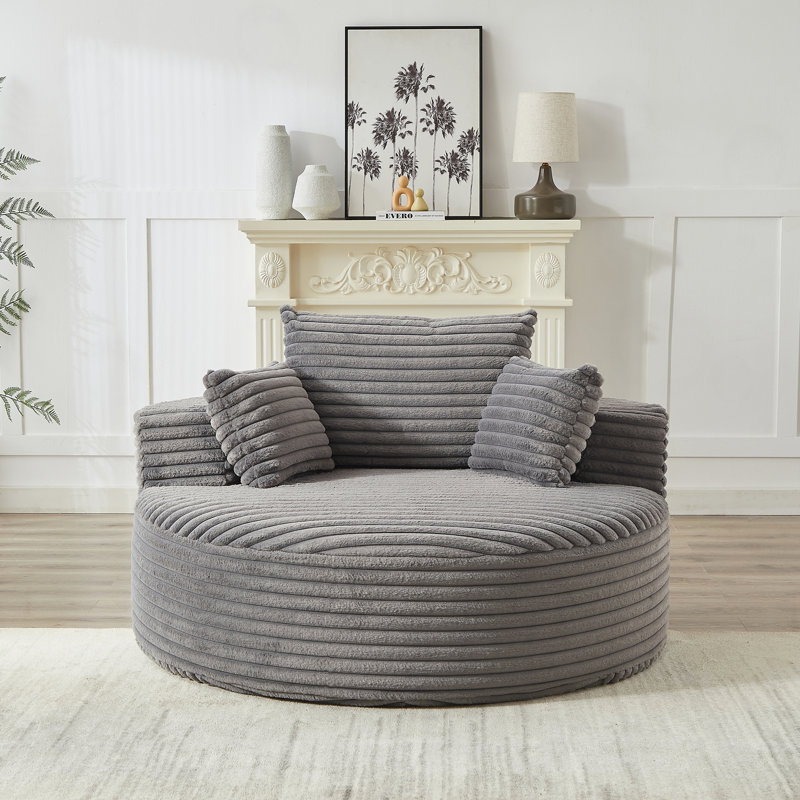 canapé simple, aucun assemblage requis, Grey Corduroy, Grey
