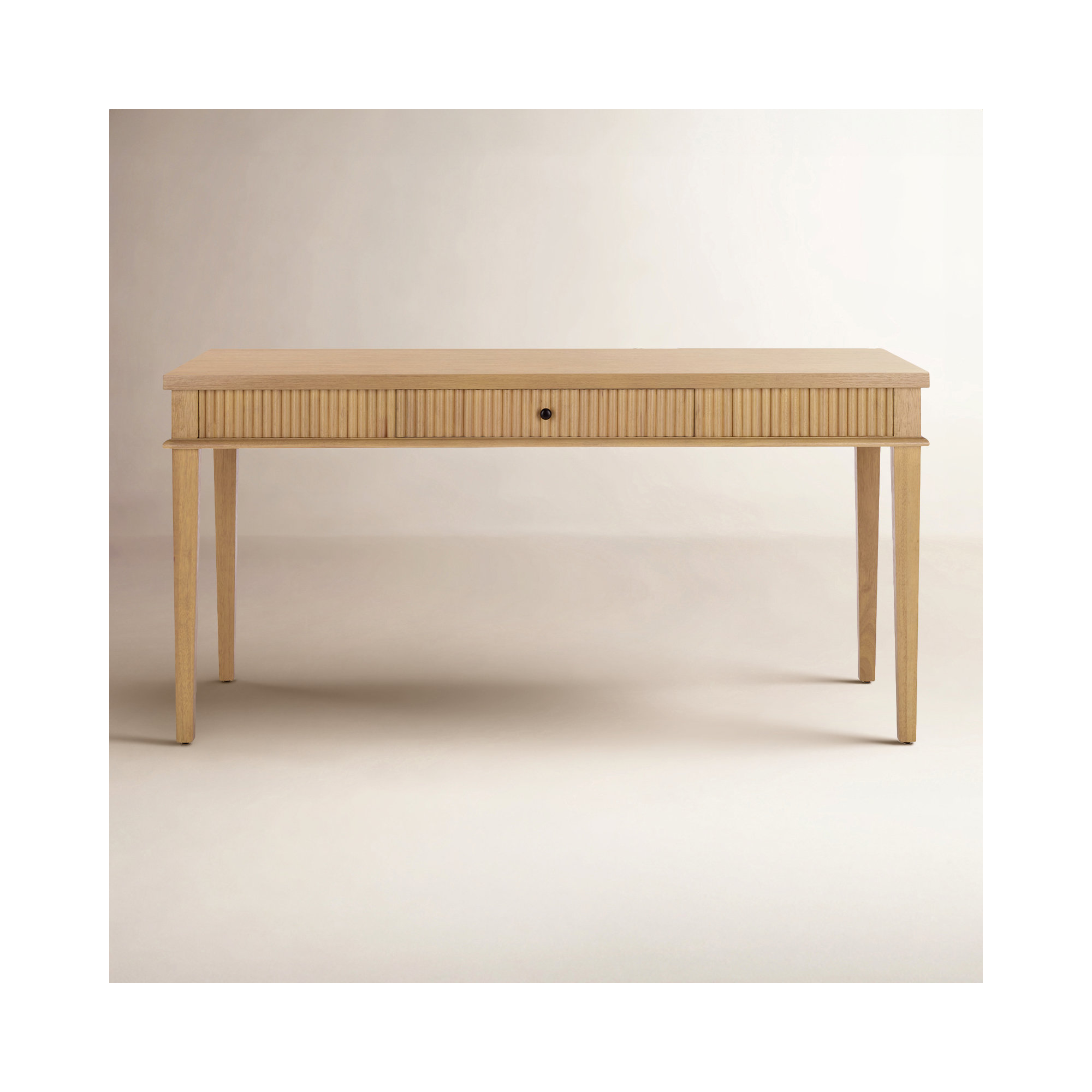 Haden 1 Drawer Reeded Desk, Oak
