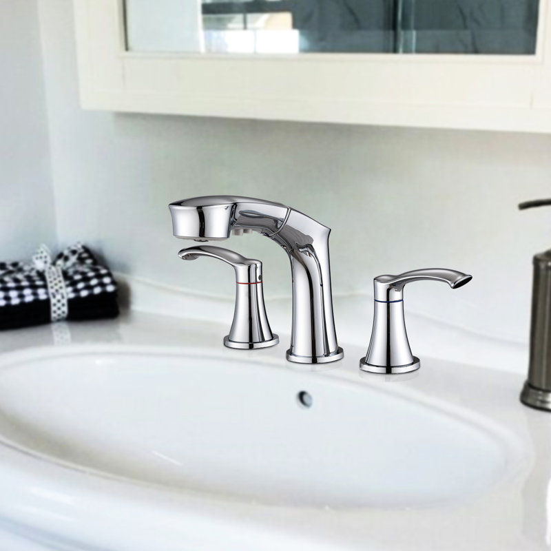 - Bathroom Faucet Unit - Stainless Steel, Adds Elegance To Steel Tap 2 Handles, Enhances Aesthetics With Finish, Silver
