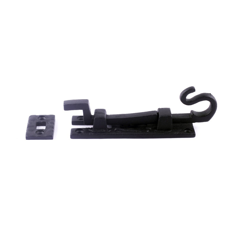 Hand-Forged Iron Offset Necked Slide Bolt for Doors and Cabinets