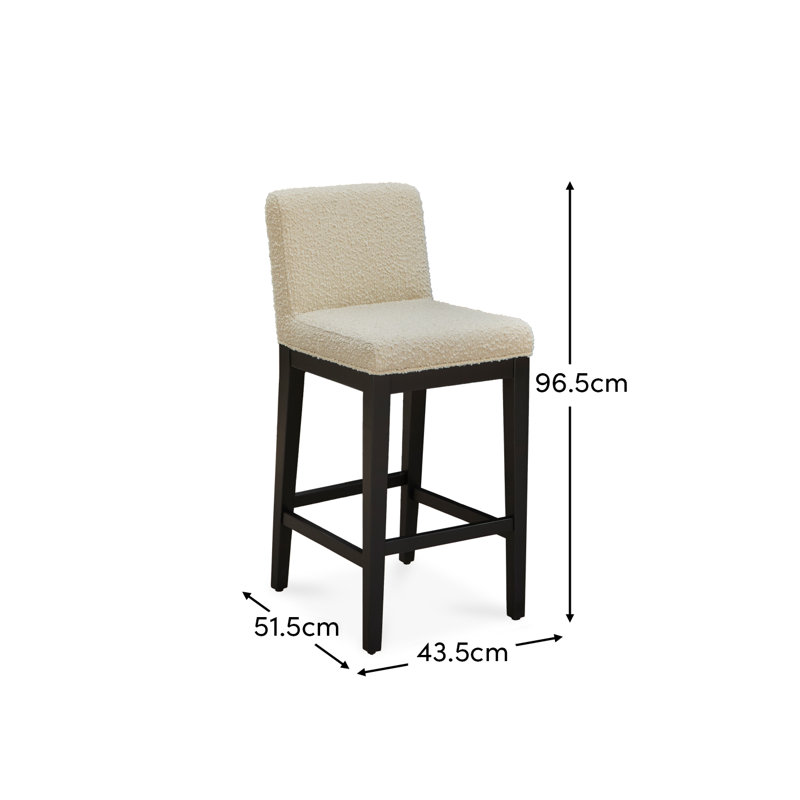 Counter Stool with Solid Wood Frame, Beige