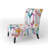 Multicolor Squares Geometric - Upholstered Patterned Accent Slipper Chair