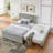 Chenille Upholstered Bed with 2 Drawers and Pull-Out Trundle