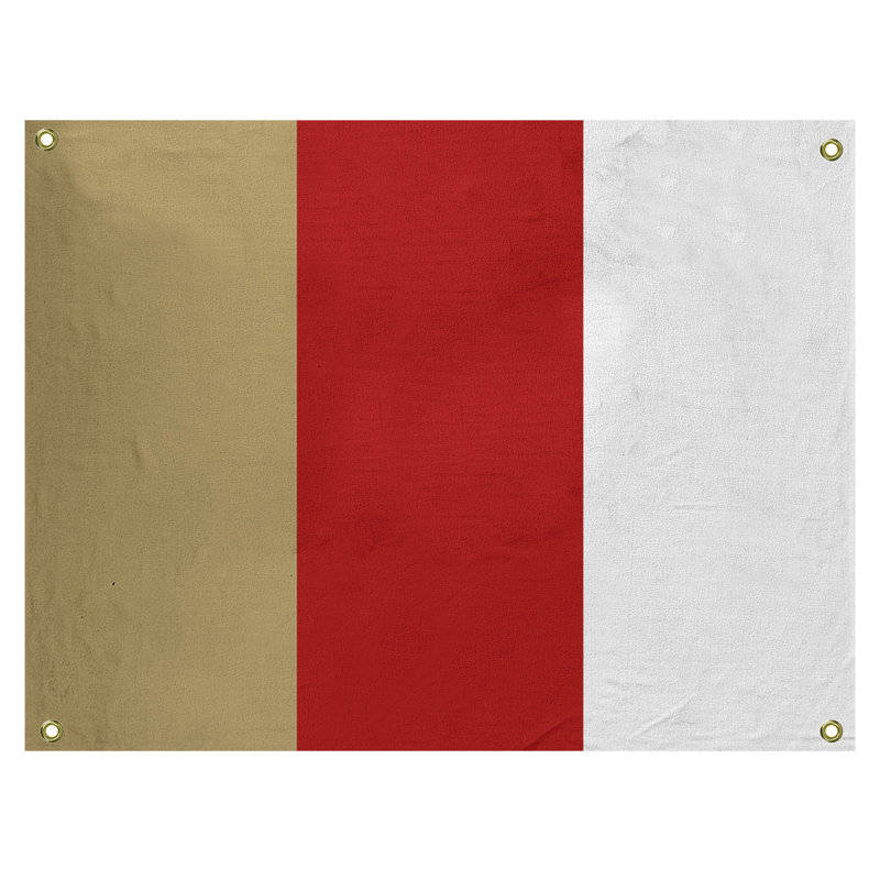 Tapisserie de polyester san francisco, Or / rouge / blanc, H 50 po x l 59 po