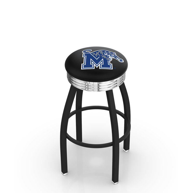 Tabouret de bar Logo Series, Tabouret de bar d'une hauteur de siège de 30 po, Chrome soudé solide, Université de Memphis