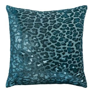 Leopard Square Velvet Pillow, Square 18"H x 18"W, Leopard Ice