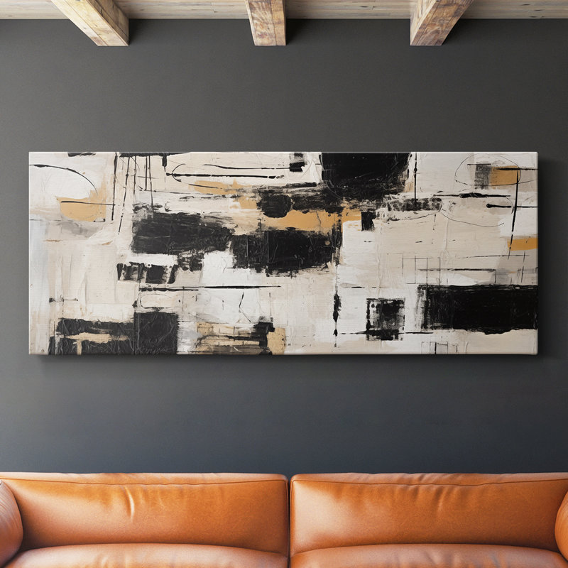 Toile tendue avec châssis Abstract Series 4 # XXVI-Wide, H 12 po x l 30 po