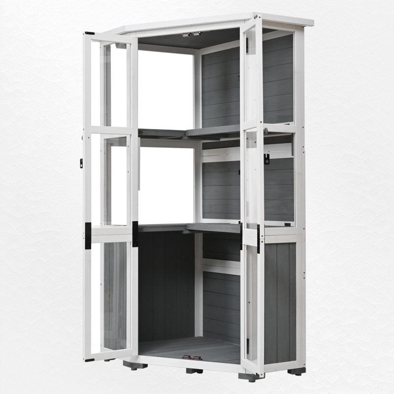 37"W X 28"D Growing Rack Greenhouse With Adjustable Shelves, Gray