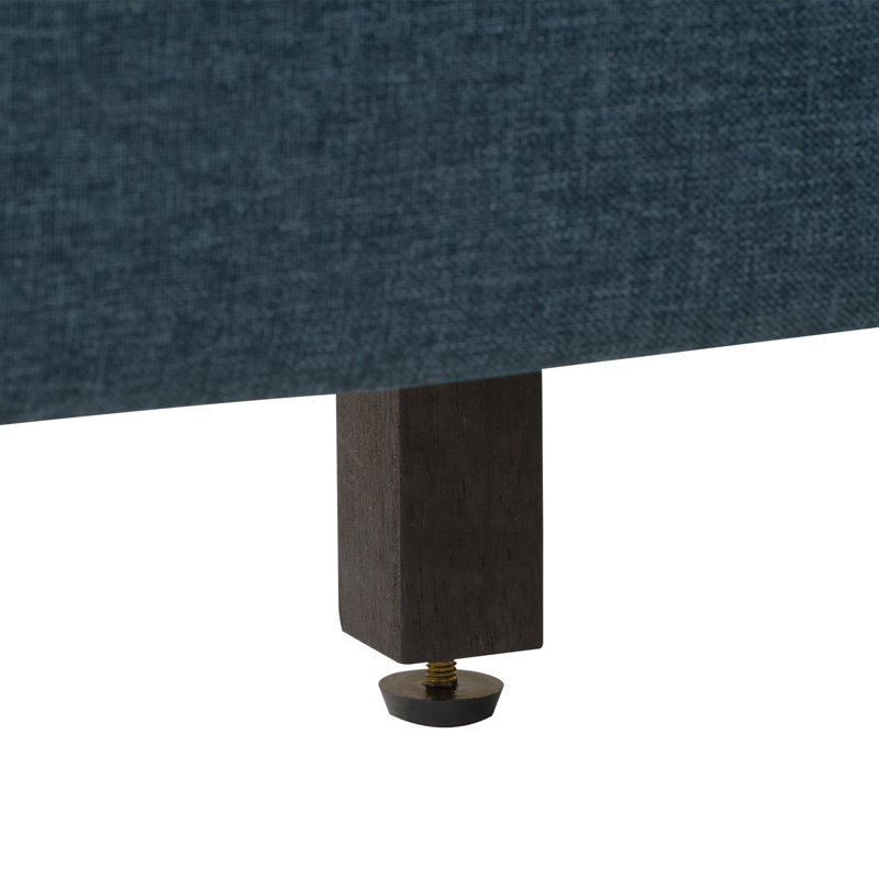 Achilles Upholstered Platform Bed, Full, Ocean Blue