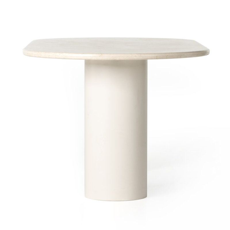 Belle Oval Marble Dining Table, Cream Marble