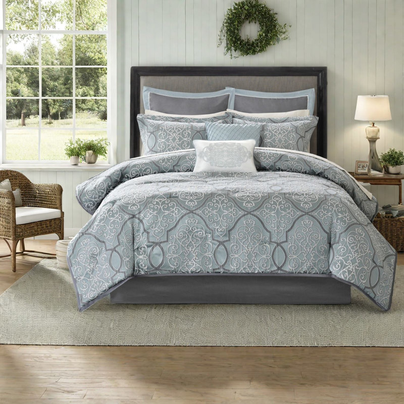Ensembles de literie de luxe, grand jacquard en coton, chambre à coucher moderne
