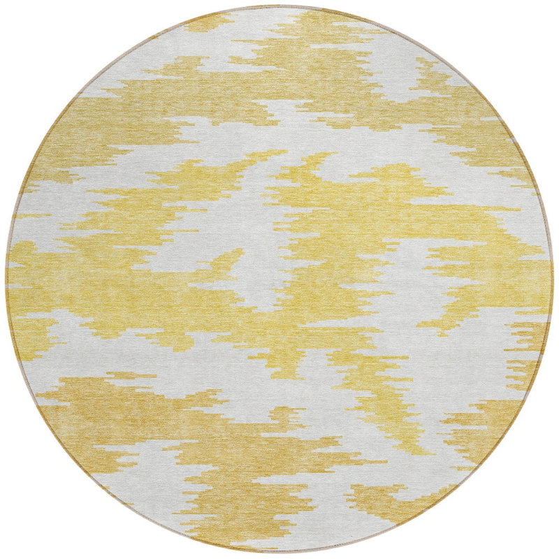 Tapis rond 8 po beige et beige