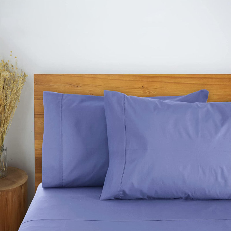 LuxClub 2 PC Violet Blue Queen Performance Microfiber Solid Pillowcase Set, Violet Blue, Queen Pillowcase