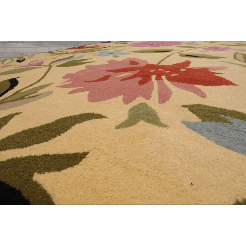 Tapis oriental multicolore touffeté à la main, Tapis de couloir 2 pi 6 po x 6 pi, Gold