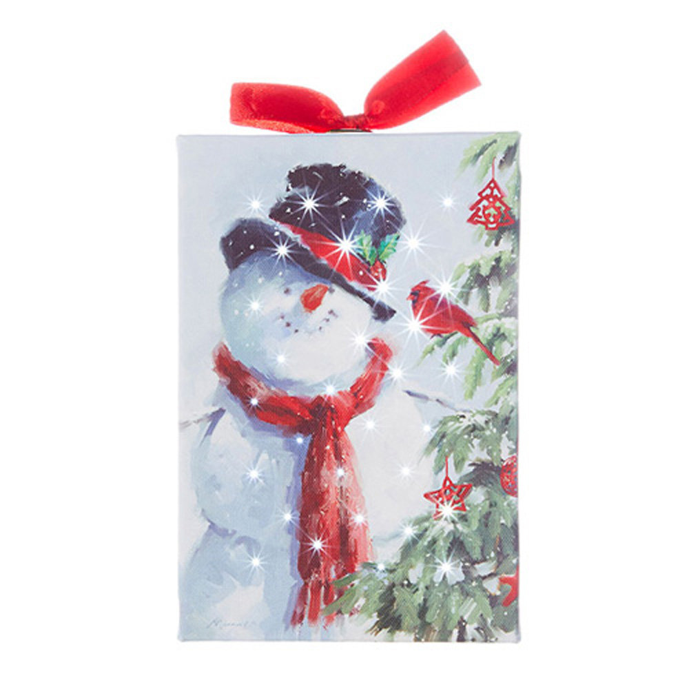6" Snowman With Cardinal Lighted Print Ornament The Holiday Aisle®