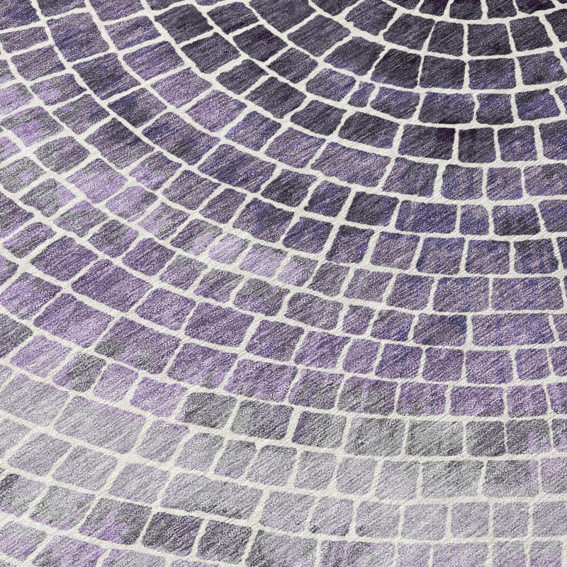 Machine Washable Indoor/Outdoor Chantille ACN2524 Geometric Rug, Rectangle 1'8" x 2'6", Lavender