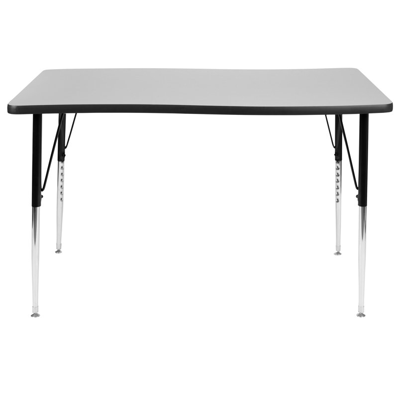 Table d'activité rectangulaire à hauteur réglable Goddard l 28 po x L 47,5 po, Gris, Non