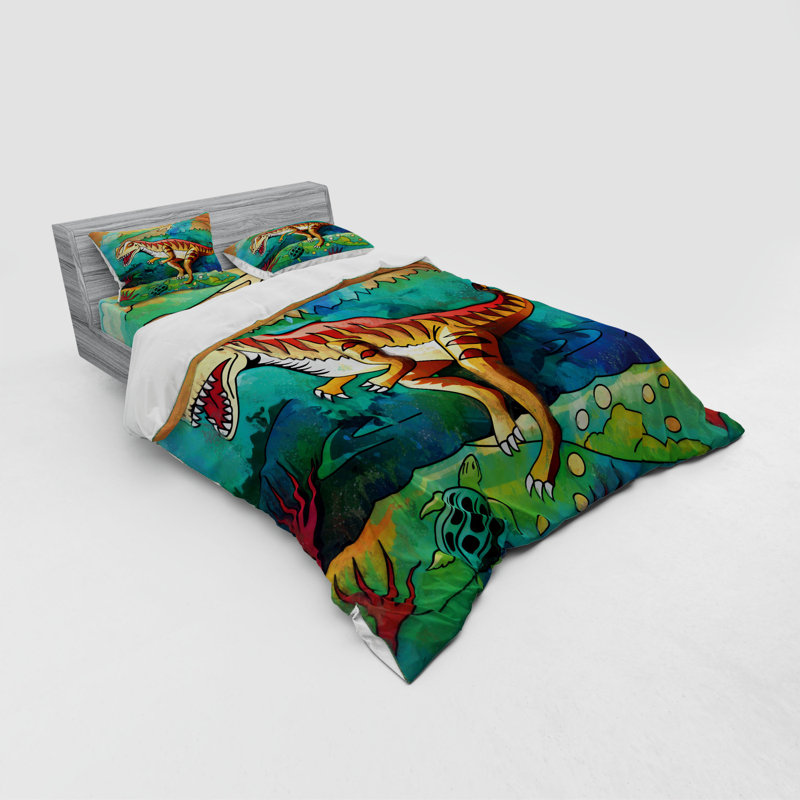 Ensemble de housse de couette dinosaur, Housse de couette grand + 3 pièces supplémentair