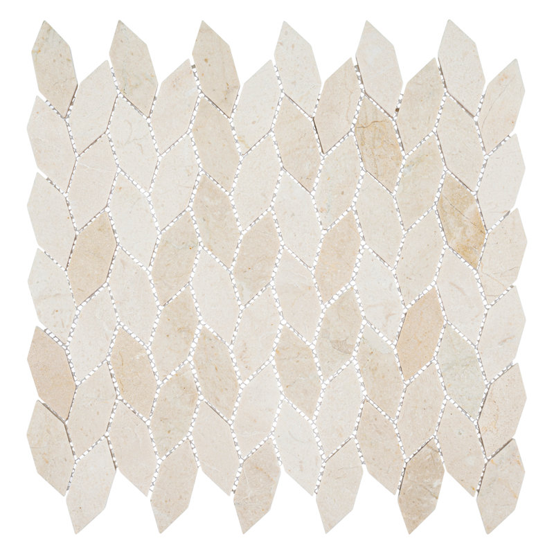 Channing 1-in. x 2.5-in. Elongated Hex Marble Look Polished Natural Stone Wall & Floor Mosaic Tile, Latte Elongated He