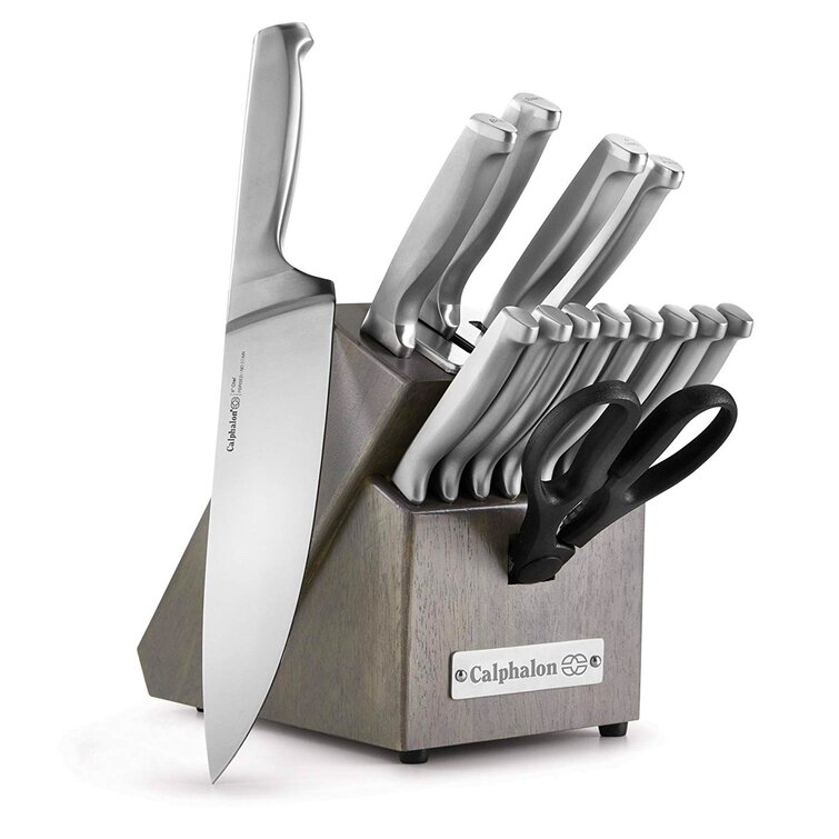 Cuisinart Classic 7pc Stainless Steel Hollow Handle Essentials Knife Block  Set with Built in Sharpener Silver