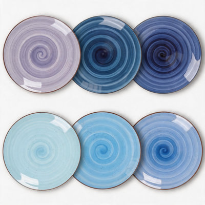 8 Inch Porcelain Dinner Plates Set of 6 Microwave Dishwasher Safe
