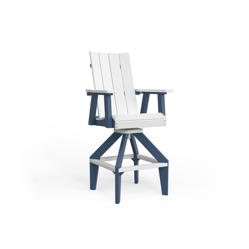 SOL Outdoor Bar Stool, Slate, White