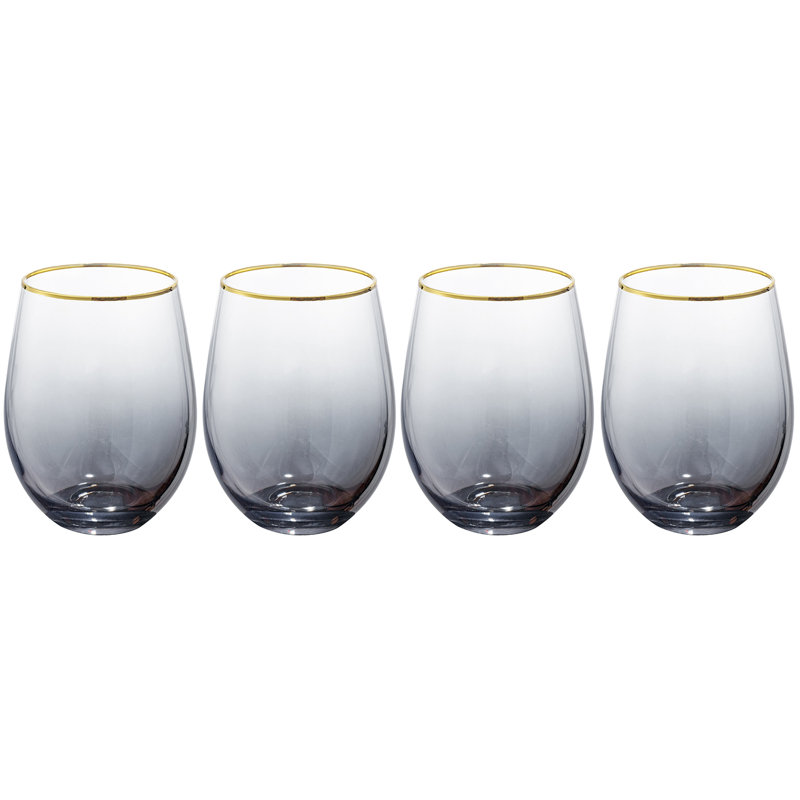 4 Piece 532ml Stemless Wine Glass Set